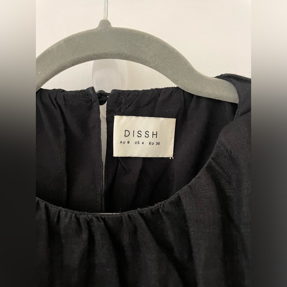 DISSH Nat Black Linen Mini Dress - Black / 4 - Picture 3 of 3